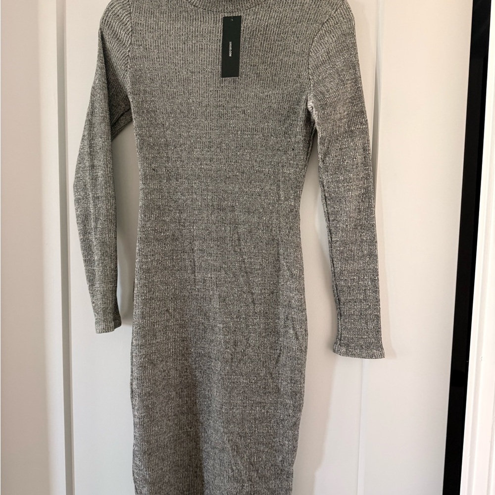 Lulu's Heather Gray Long Sleeve Dress